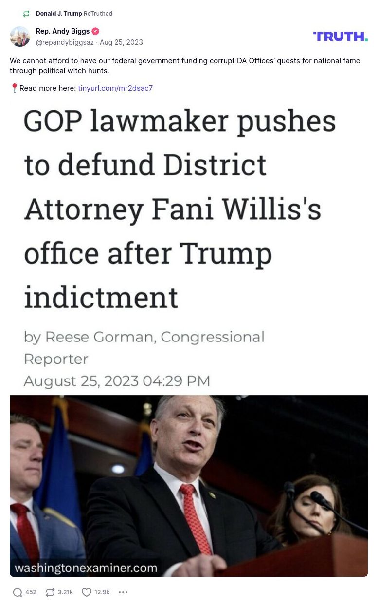 Post image from Donald Trump