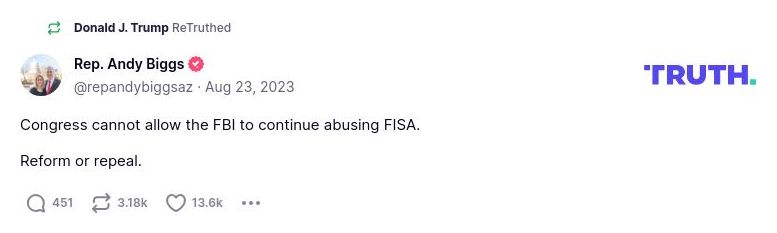 Post image from Donald Trump