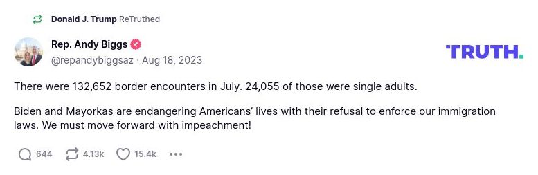 Post preview from Donald Trump