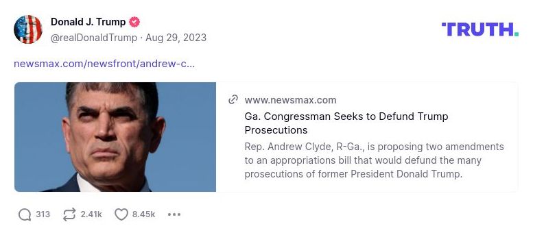 Post image from Donald Trump