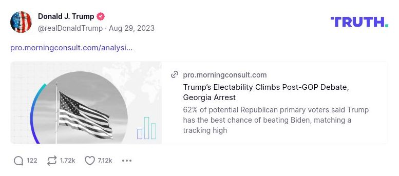 Post image from Donald Trump