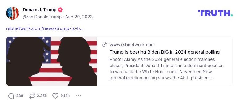 Post image from Donald Trump