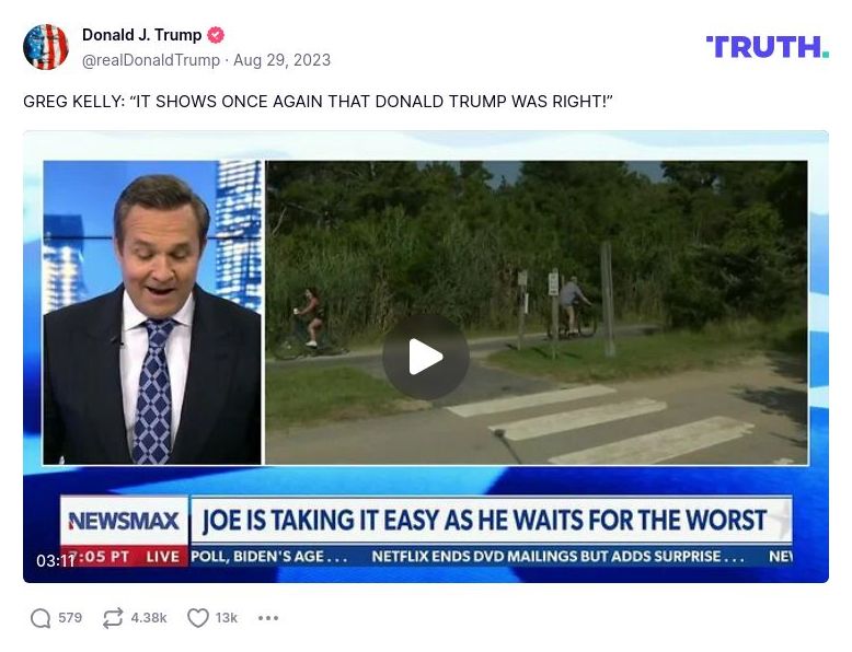 Post image from Donald Trump