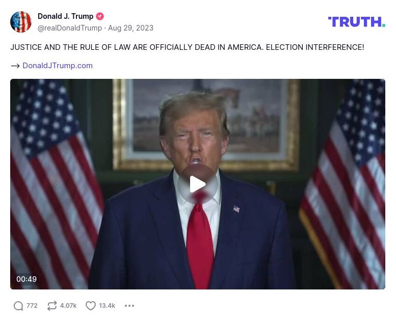 Post image from Donald Trump