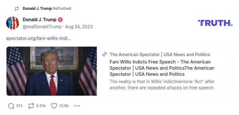 Post image from Donald Trump