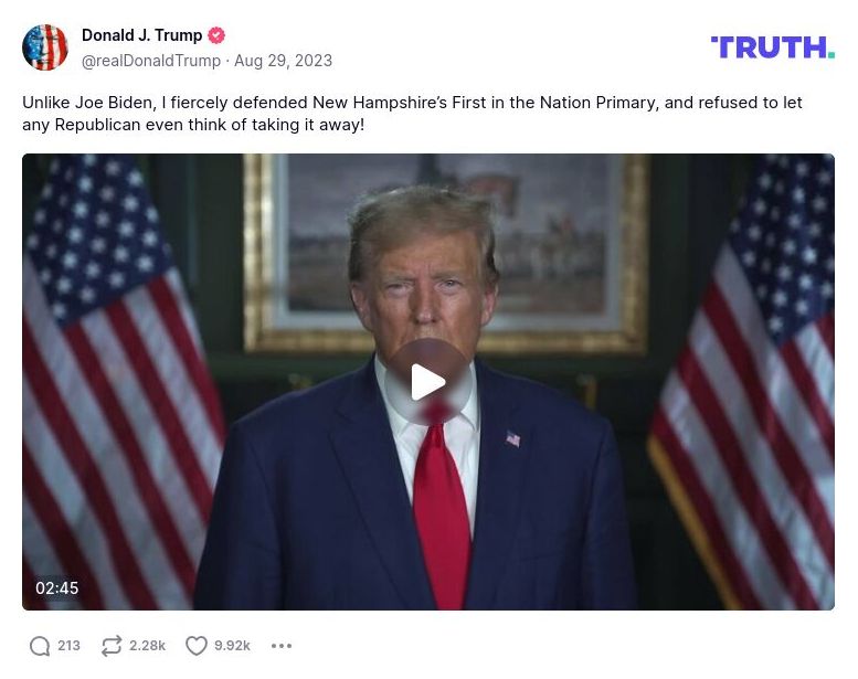 Post image from Donald Trump