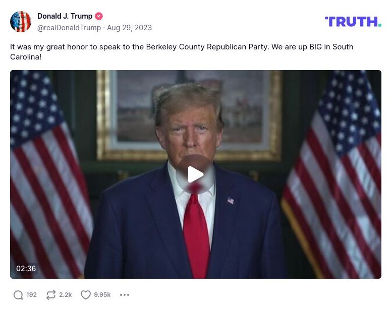 Post image from Donald Trump