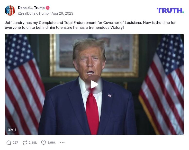 Post image from Donald Trump