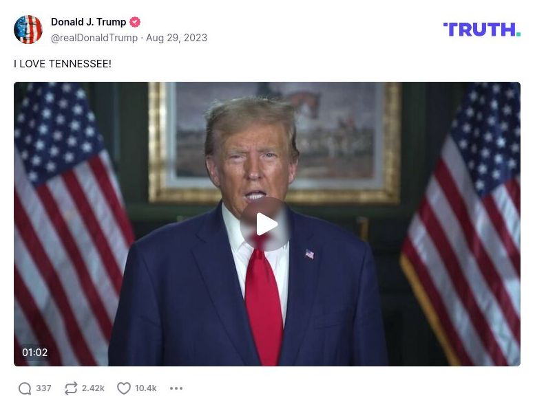 Post image from Donald Trump