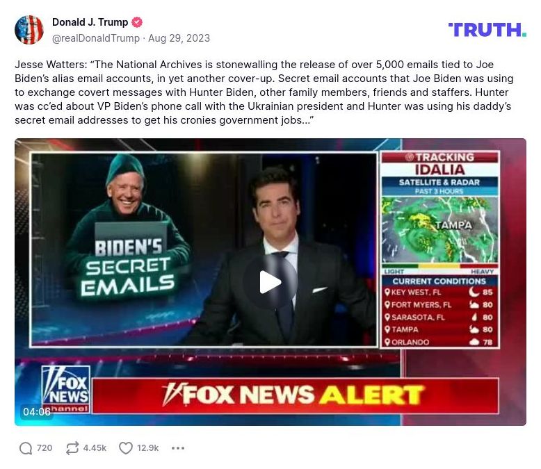 Post image from Donald Trump