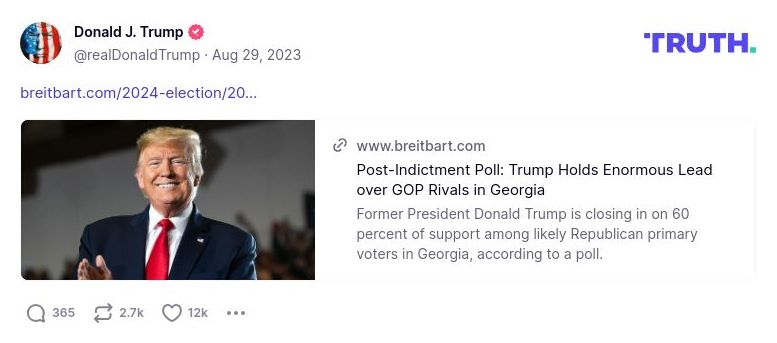 Post image from Donald Trump