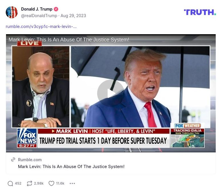 Post image from Donald Trump