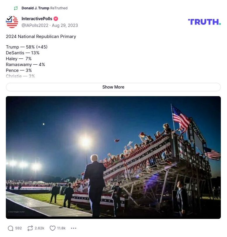 Post image from Donald Trump