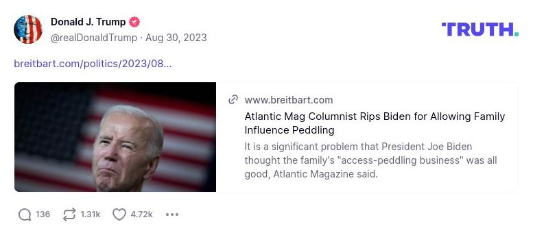 Post image from Donald Trump