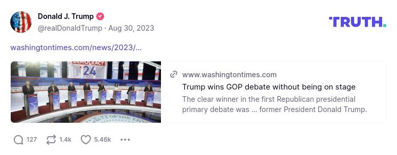 Post image from Donald Trump