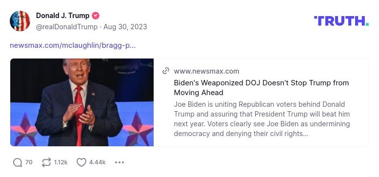 Post image from Donald Trump