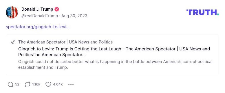 Post image from Donald Trump