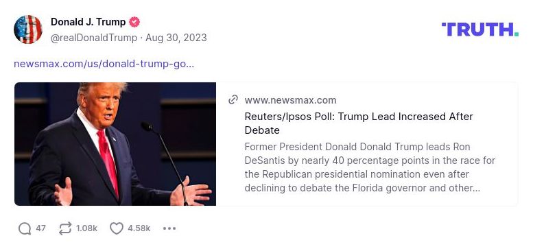 Post image from Donald Trump