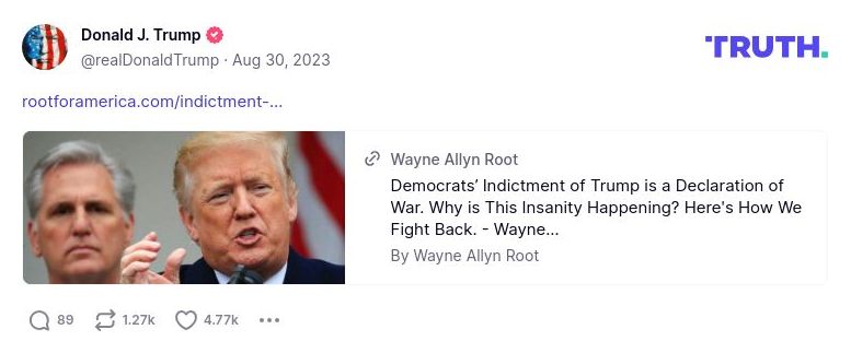 Post image from Donald Trump