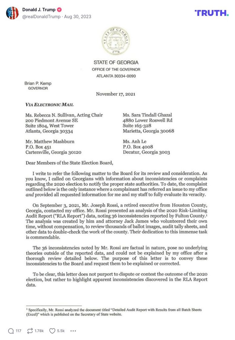 Post image from Donald Trump