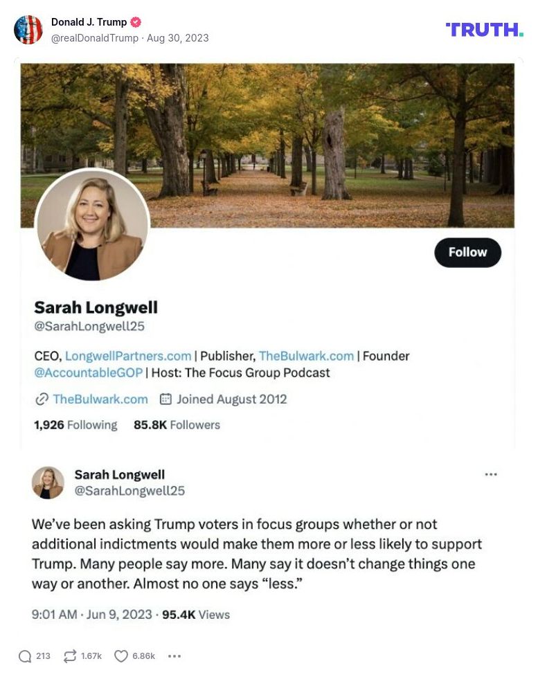 Post image from Donald Trump