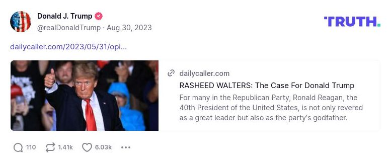 Post image from Donald Trump