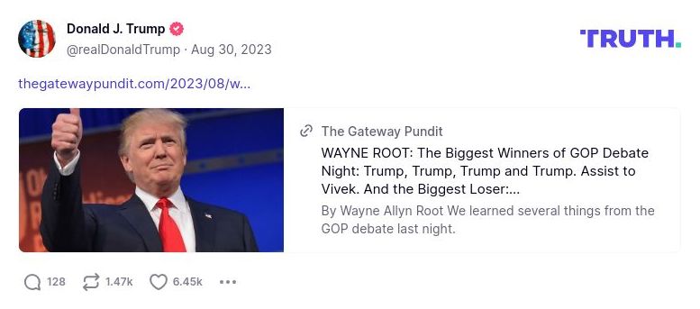 Post image from Donald Trump