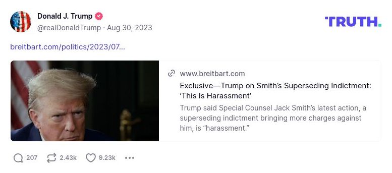 Post image from Donald Trump