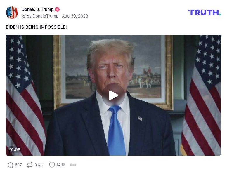 Post image from Donald Trump