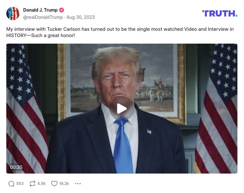 Post image from Donald Trump