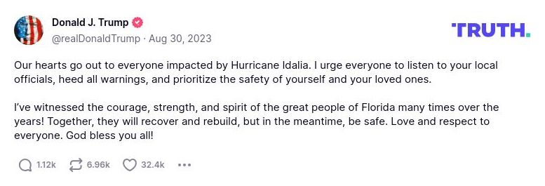 Post image from Donald Trump