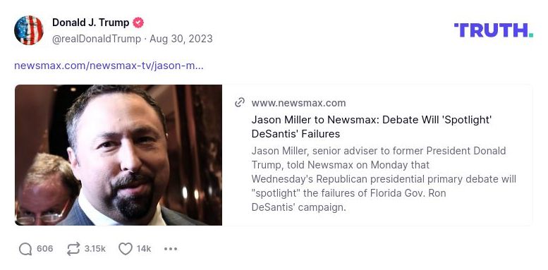 Post image from Donald Trump