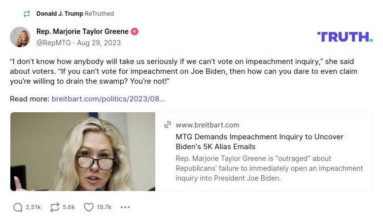 Post image from Donald Trump