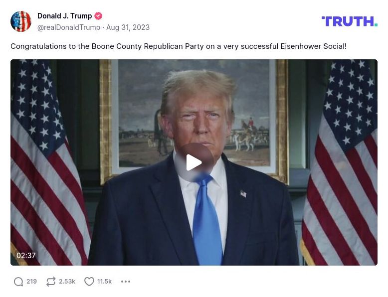 Post image from Donald Trump