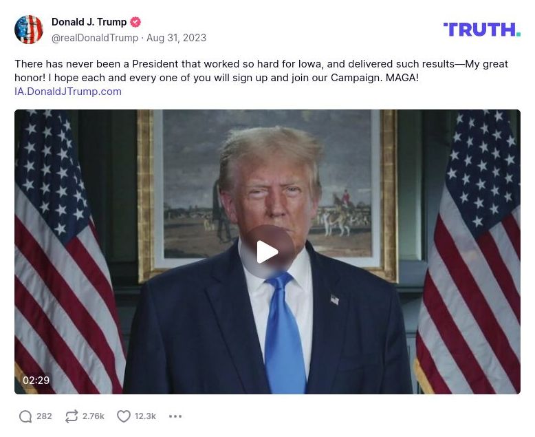 Post image from Donald Trump