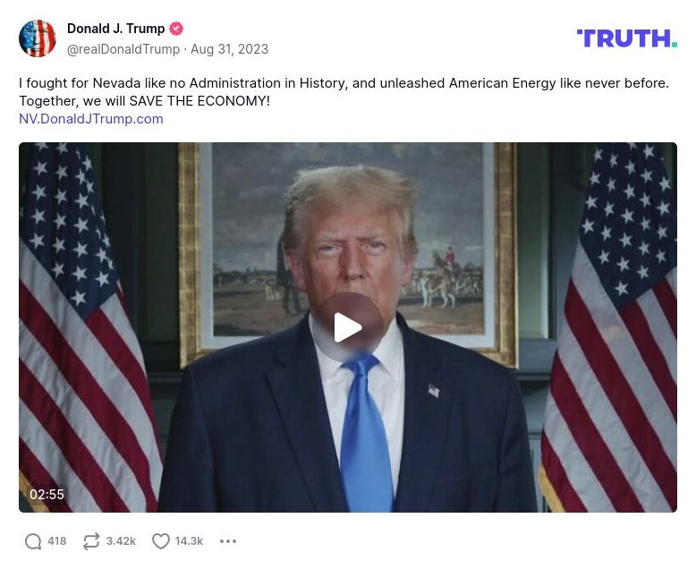 Post image from Donald Trump