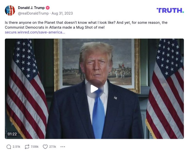 Post image from Donald Trump