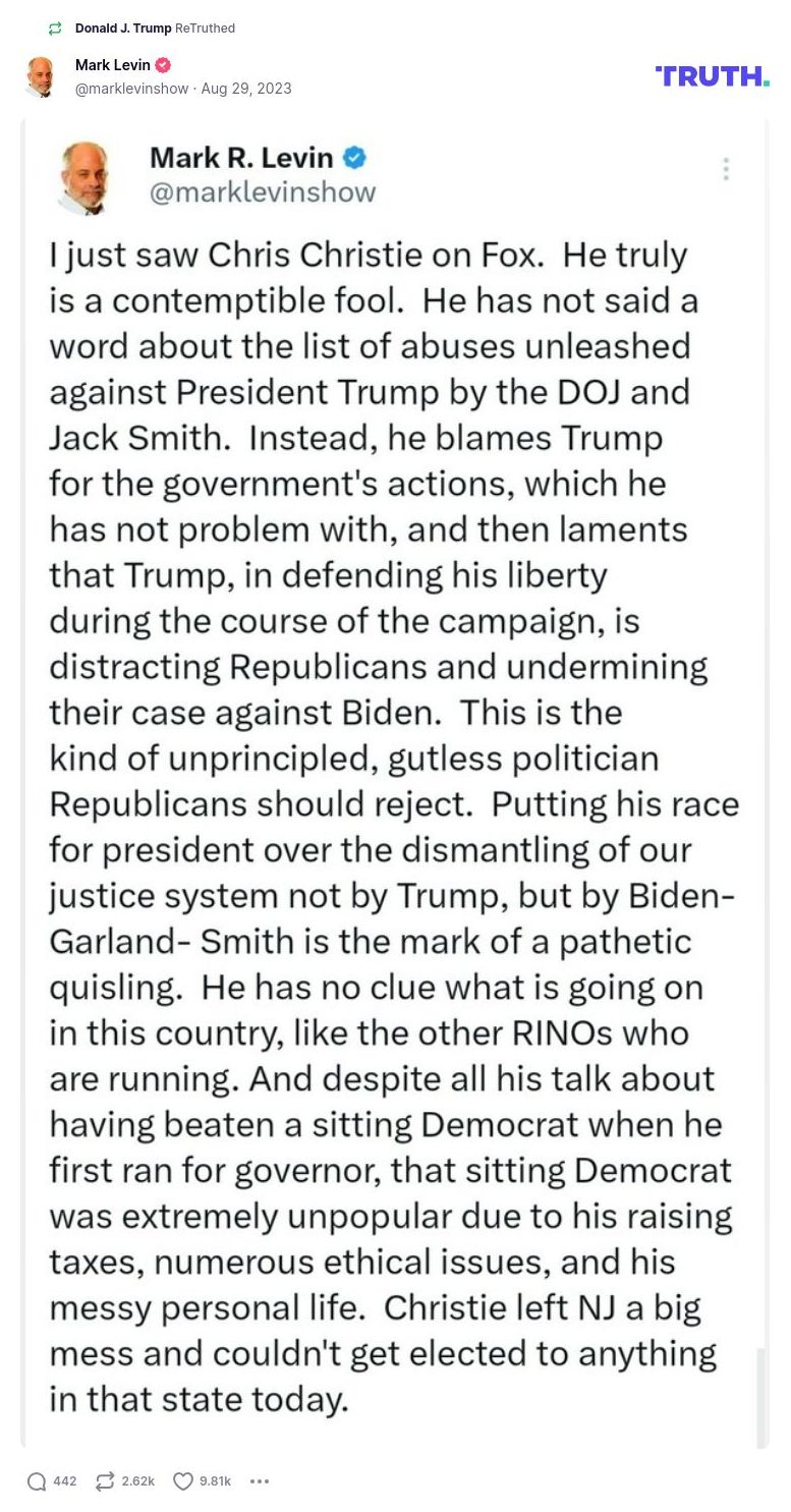 Post image from Donald Trump