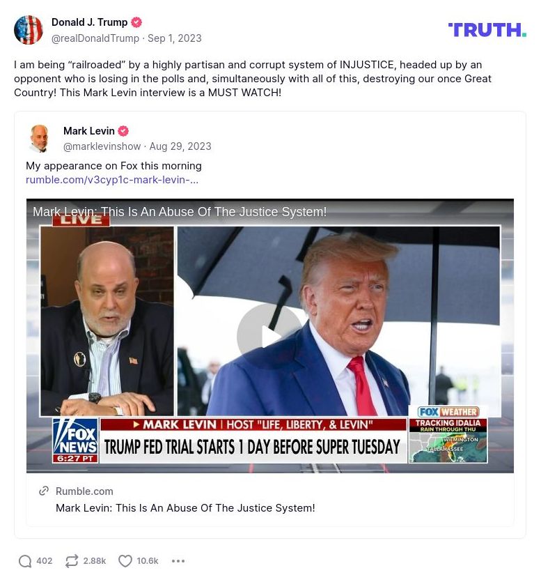 Post image from Donald Trump