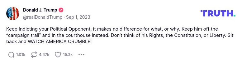 Post image from Donald Trump