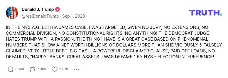 Post image from Donald Trump