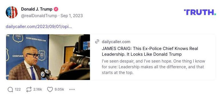 Post image from Donald Trump