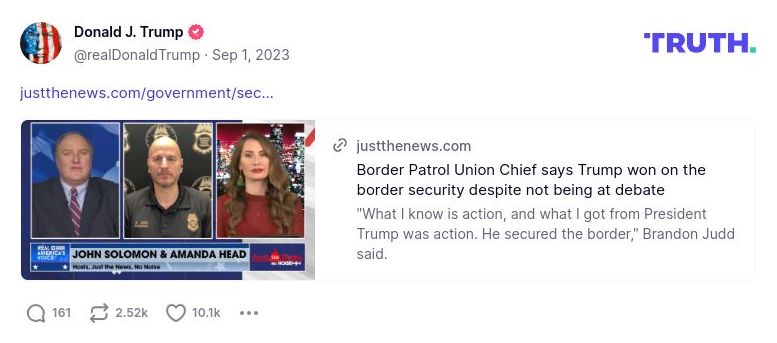 Post image from Donald Trump