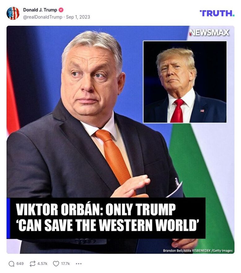 Post image from Donald Trump