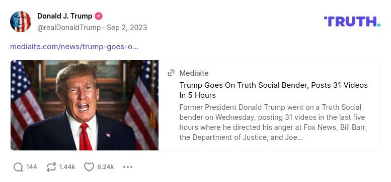 Post image from Donald Trump