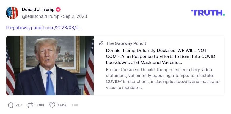 Post image from Donald Trump