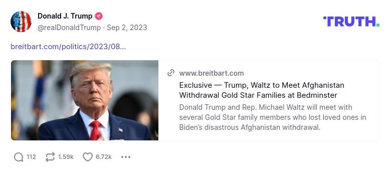 Post image from Donald Trump