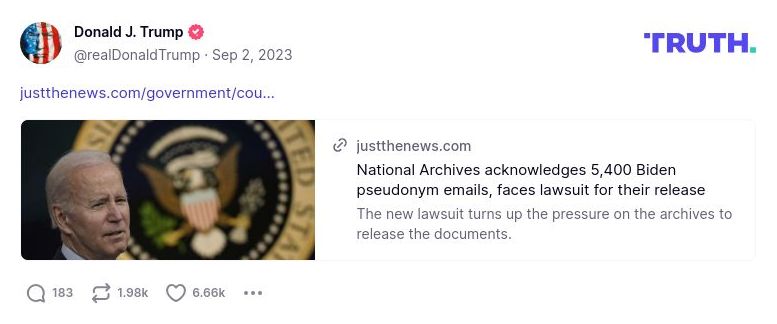 Post image from Donald Trump