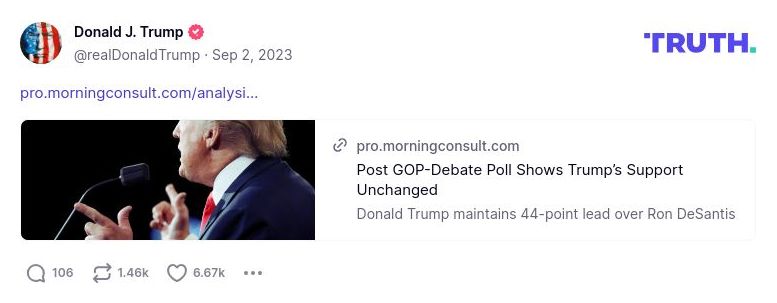 Post image from Donald Trump