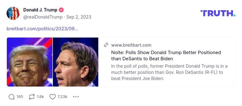 Post image from Donald Trump